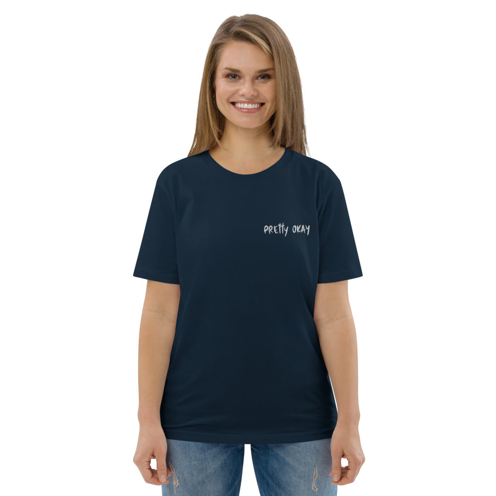 Pretty Okay Embroidered Finnish Organic T-Shirt - Finnish t-shirt from Very Finnish Problems
