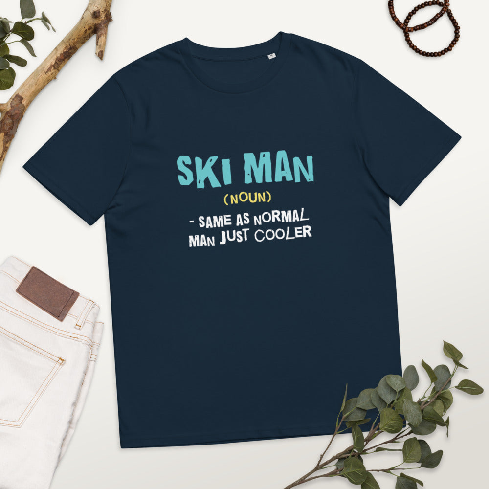 Ski Man Finnish Organic Nature T-Shirt - Finnish t-shirt from Very Finnish Problems