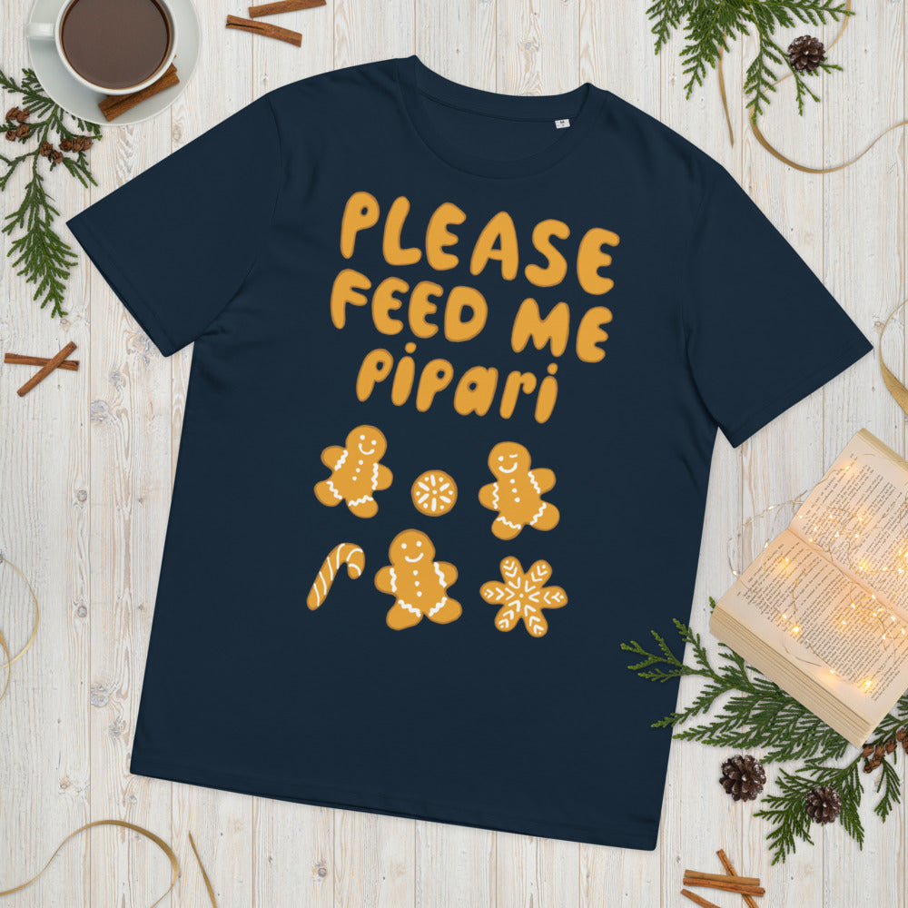 Feed me pipari Finnish Organic Holiday T-Shirt - Finnish t-shirt from Very Finnish Problems