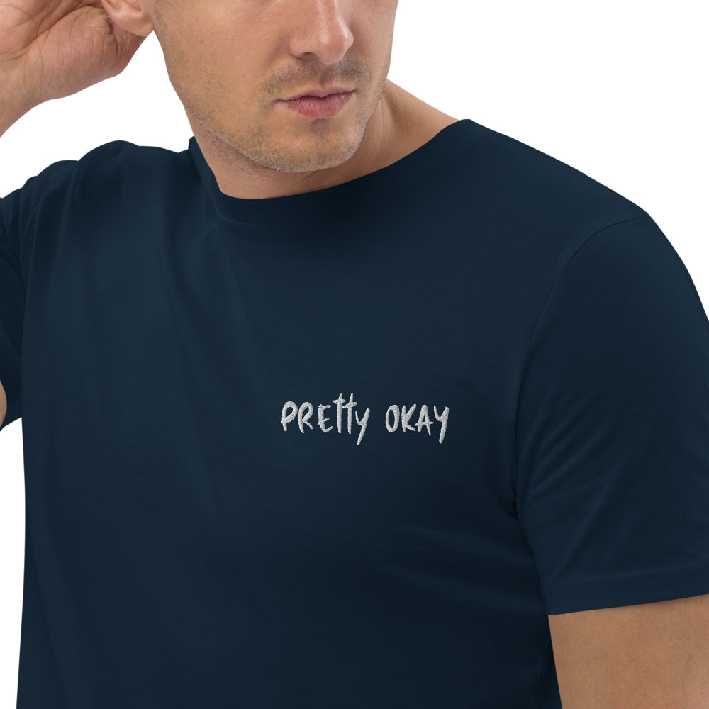 Pretty Okay Embroidered Finnish Organic T-Shirt - Finnish t-shirt from Very Finnish Problems