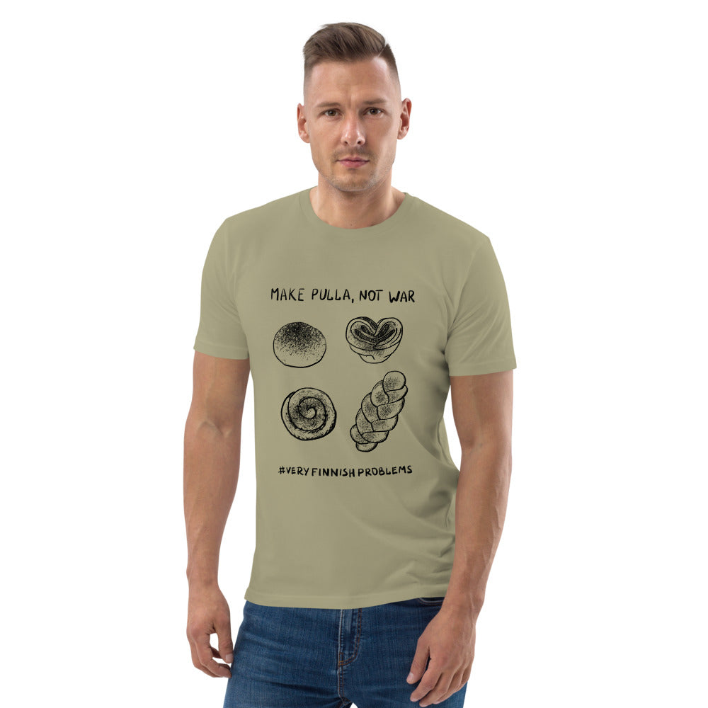 Make pulla not war Finnish Organic Food T-Shirt - Finnish t-shirt from Very Finnish Problems