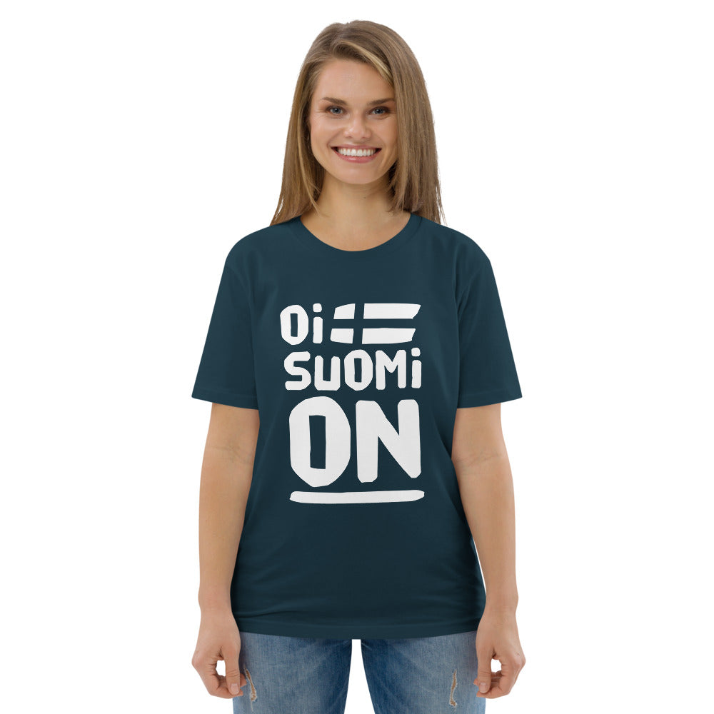 Oi suomi on Finnish Organic Sports T-Shirt - alternate view - Very Finnish Problems