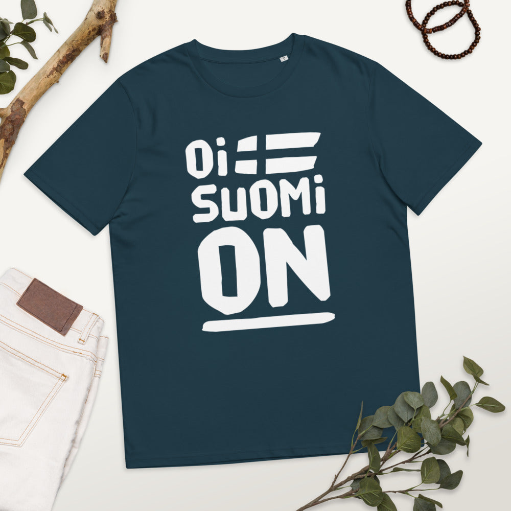Oi suomi on Finnish Organic Sports T-Shirt - Finnish t-shirt from Very Finnish Problems