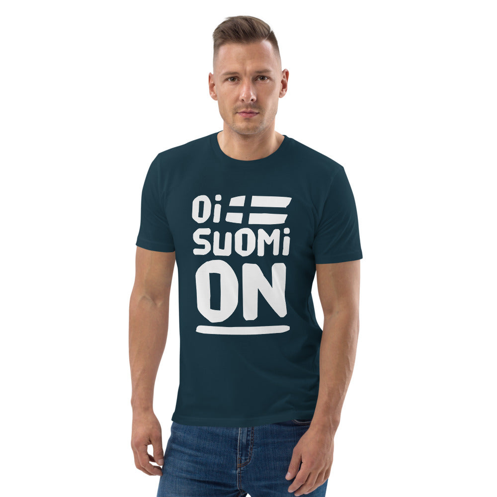 Oi suomi on Finnish Organic Sports T-Shirt - Finnish t-shirt from Very Finnish Problems