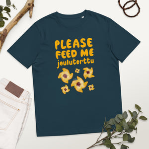 Feed me joulutorttu Unisex organic cotton t-shirt
