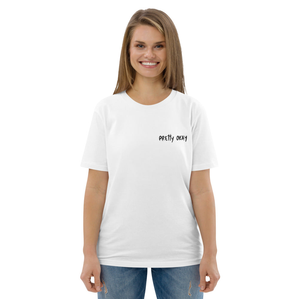 Pretty Okay Embroidered Finnish Organic T-Shirt - alternate view - Very Finnish Problems