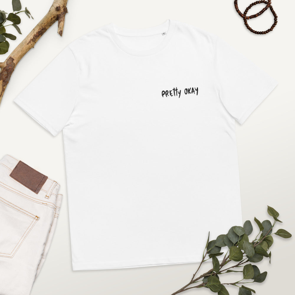 Pretty Okay Embroidered Finnish Organic T-Shirt - alternate view - Very Finnish Problems