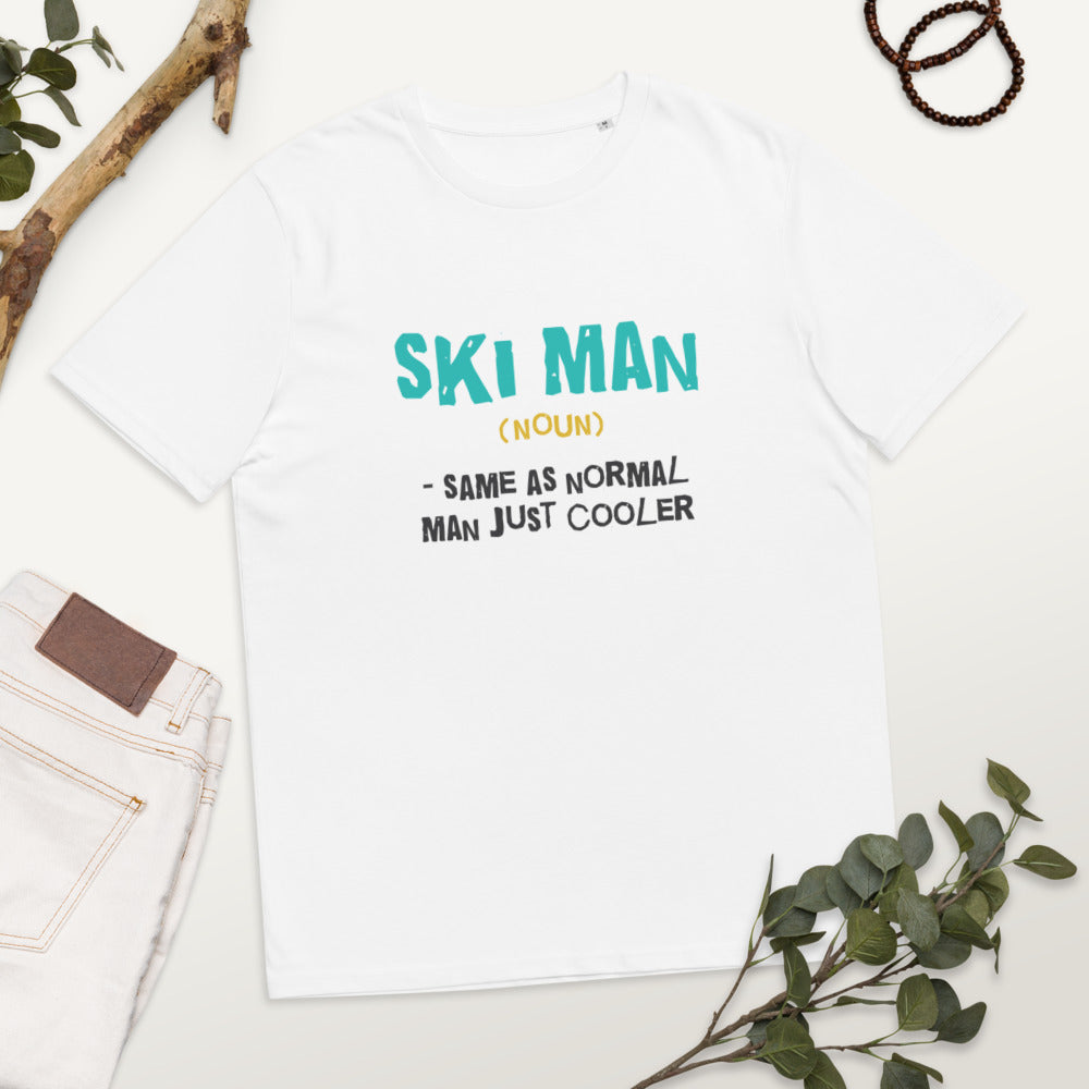 Ski Man Finnish Organic Nature T-Shirt - Finnish t-shirt from Very Finnish Problems