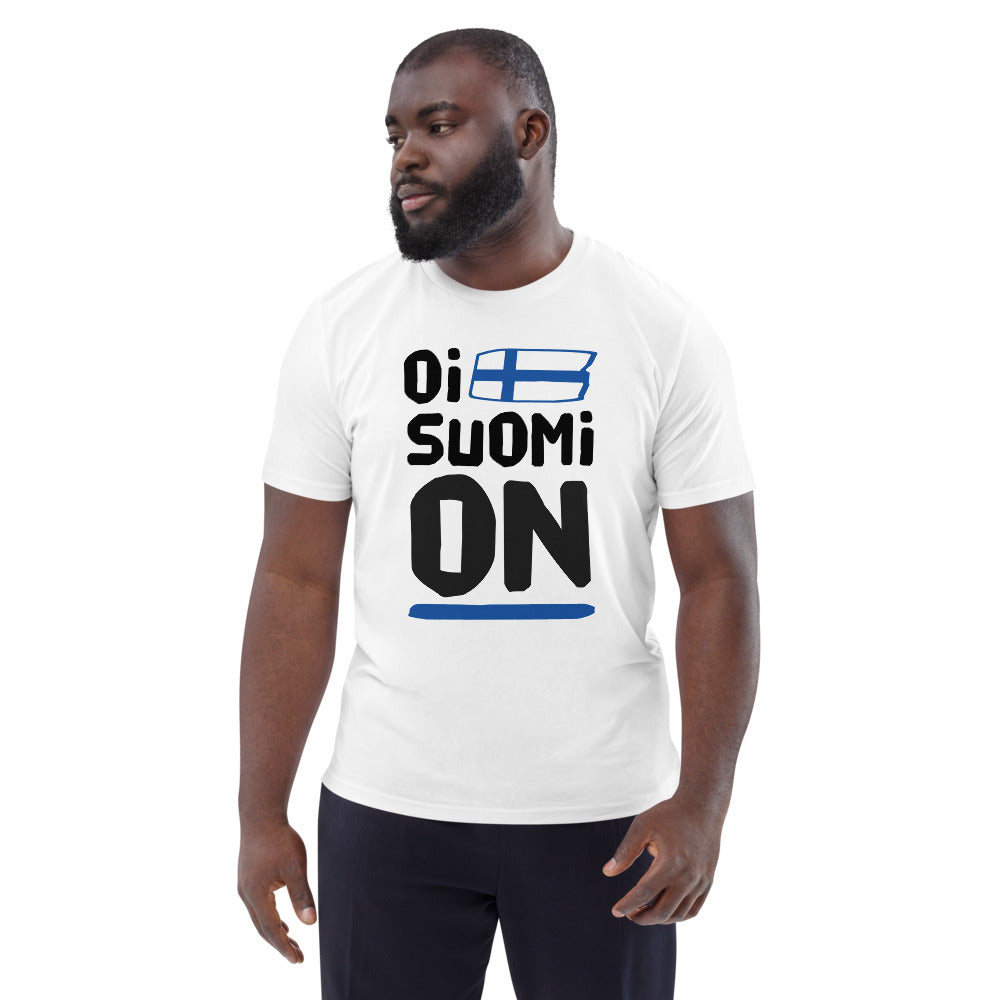 Oi suomi on Finnish Organic Sports T-Shirt - Finnish t-shirt from Very Finnish Problems