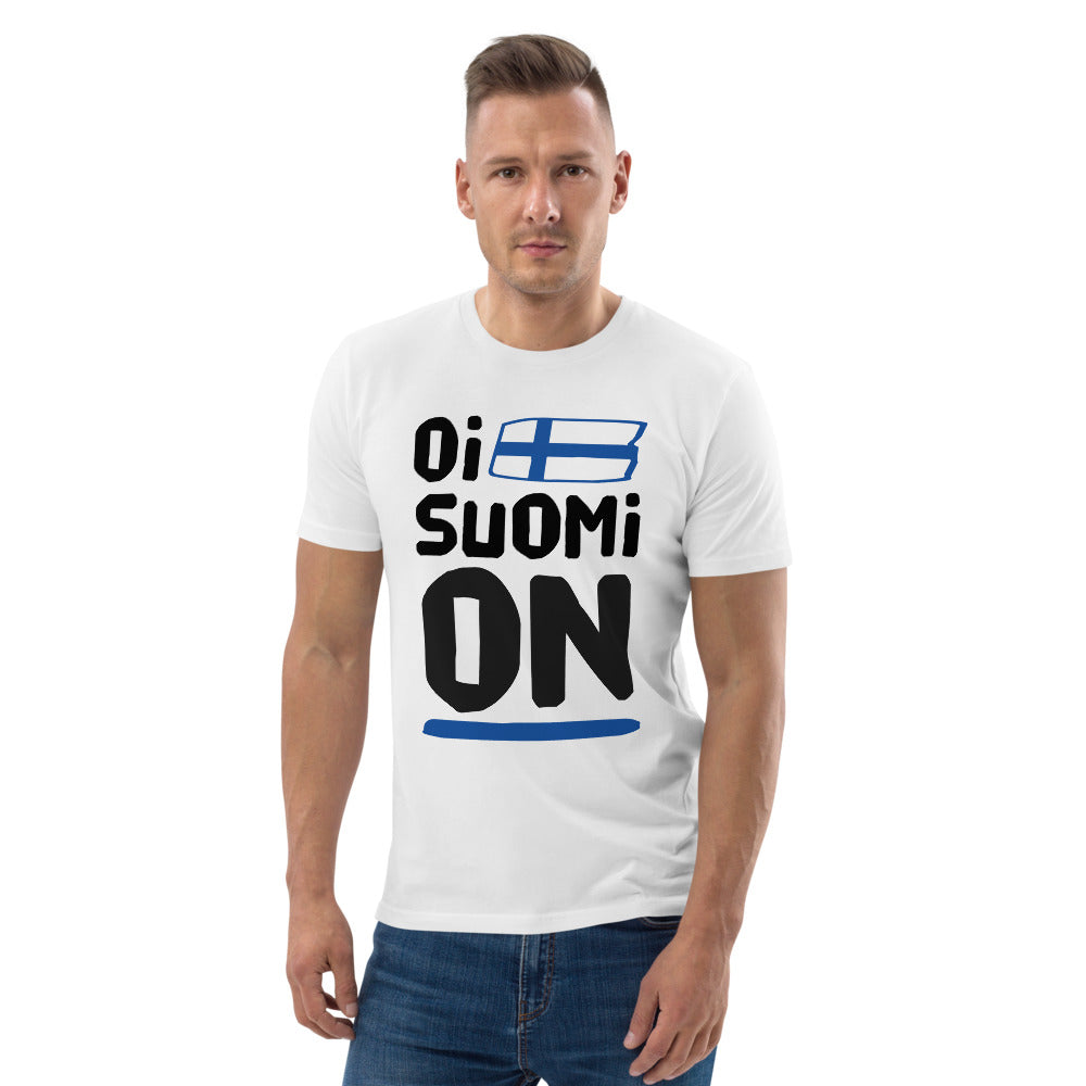 Oi suomi on Finnish Organic Sports T-Shirt - Finnish t-shirt from Very Finnish Problems