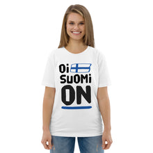 Load image into Gallery viewer, Oi suomi on Unisex organic cotton t-shirt

