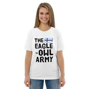 The eagle-owl army Unisex organic cotton t-shirt