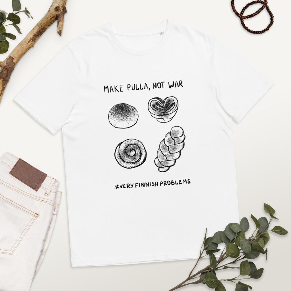 Make pulla not war Finnish Organic Food T-Shirt - Finnish t-shirt from Very Finnish Problems