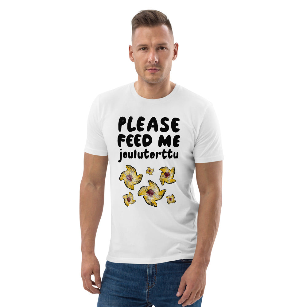 Feed me joulutorttu Finnish Organic T-Shirt - Finnish t-shirt from Very Finnish Problems