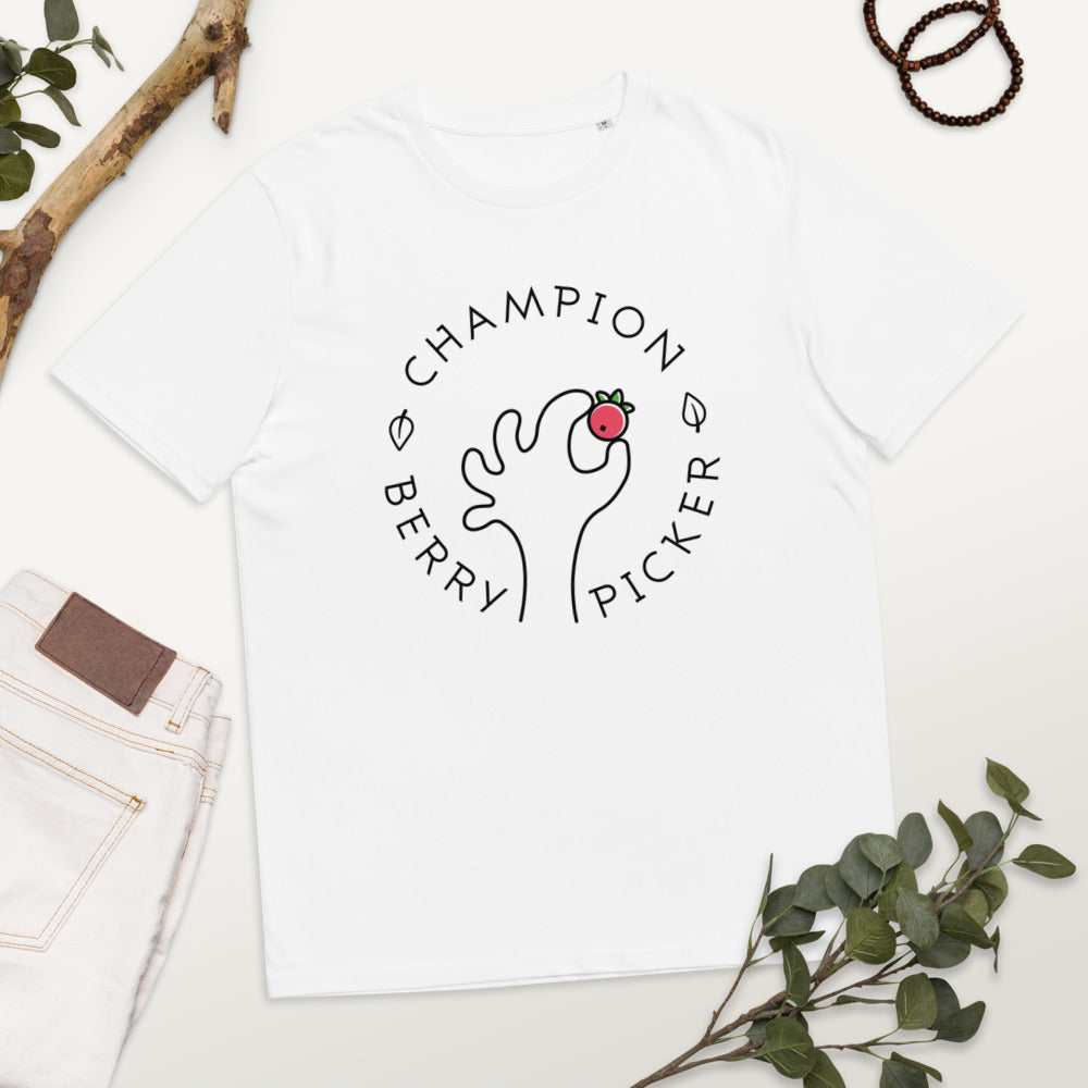 Champion Berry Picker Finnish Organic T-Shirt - Finnish t-shirt from Very Finnish Problems