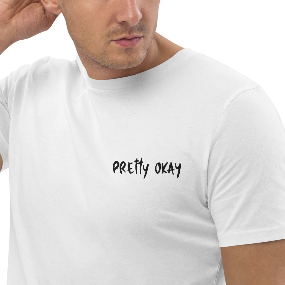 Pretty Okay Embroidered Finnish Organic T-Shirt - Finnish t-shirt from Very Finnish Problems