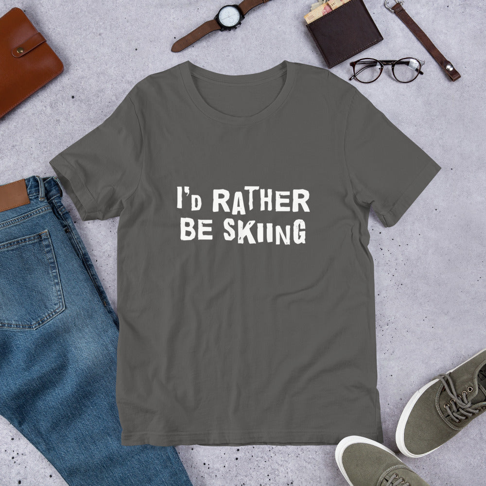 I's rather be skiing Unisex T-Shirt - Finnish t-shirt from Very Finnish Problems