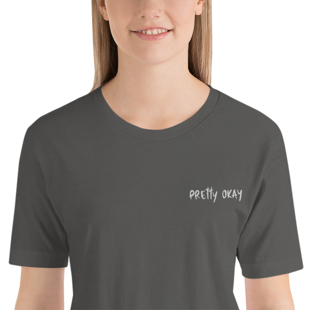 Pretty Okay Embroidered Unisex T-Shirt - Finnish t-shirt from Very Finnish Problems