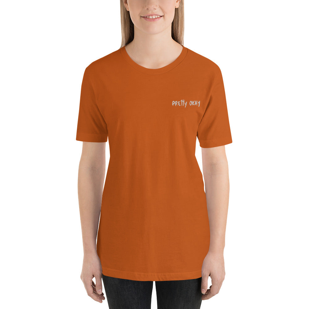 Pretty Okay Embroidered Unisex T-Shirt - Finnish t-shirt from Very Finnish Problems