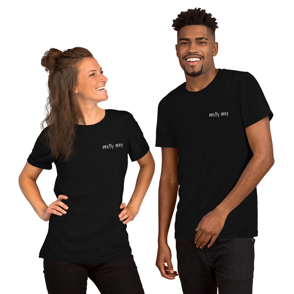 Pretty Okay Embroidered Unisex T-Shirt - Finnish t-shirt from Very Finnish Problems