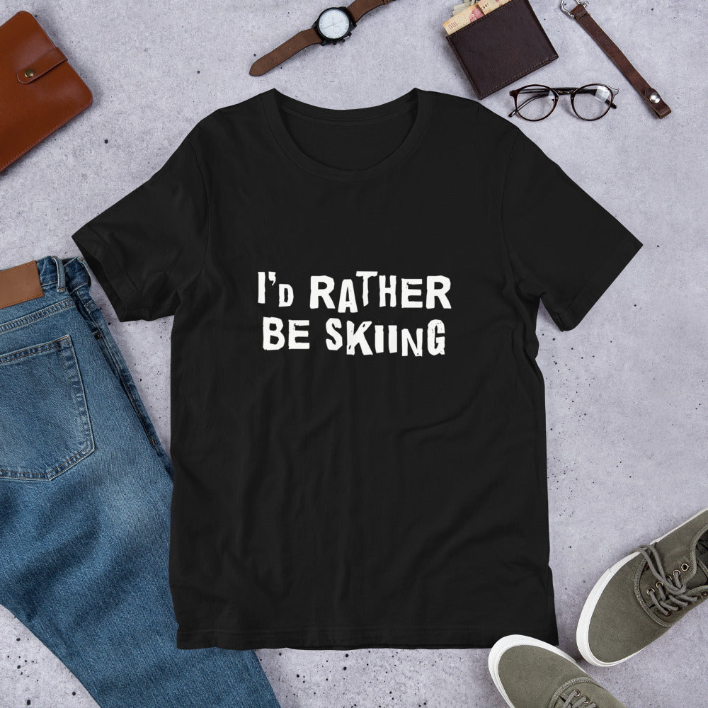 I's rather be skiing Unisex T-Shirt - Finnish t-shirt from Very Finnish Problems