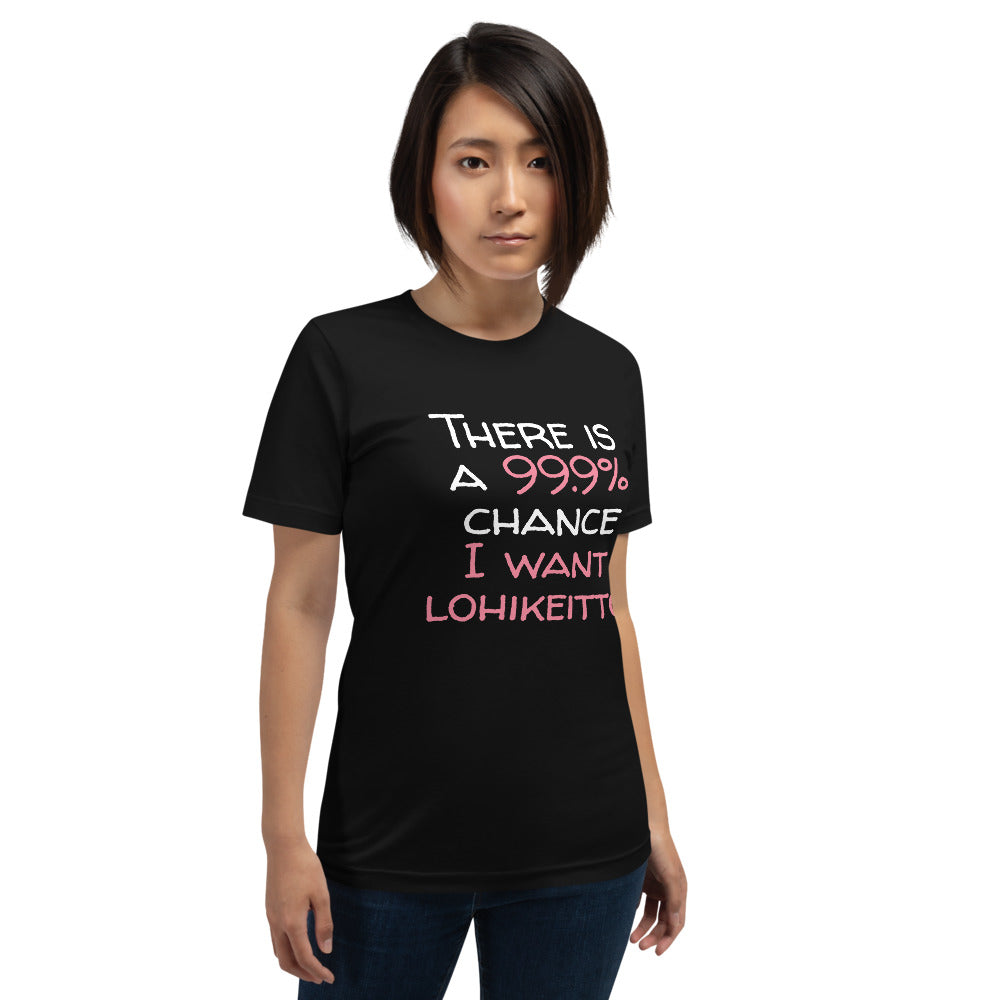 99.9. chance of lohikeitto Finnish Food T-Shirt - alternate view - Very Finnish Problems