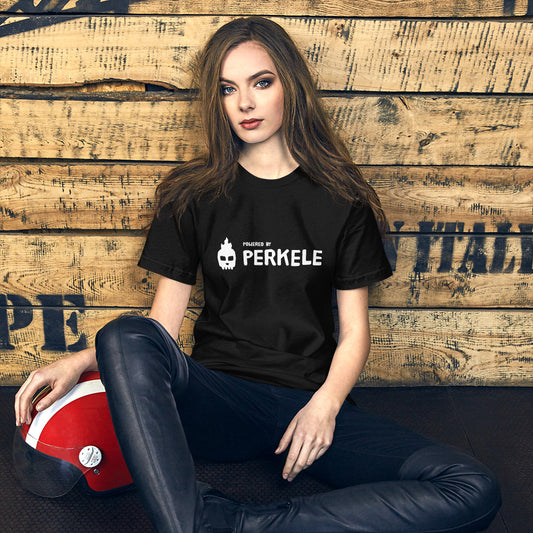 Powered by perkele Unisex T-Shirt - Very Finnish Problems official Finnish t-shirt design