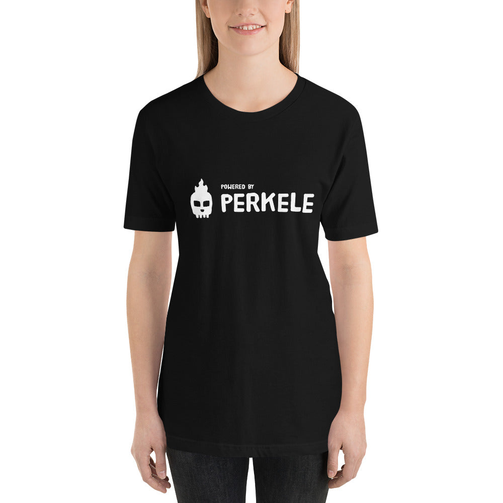 Powered by perkele Finnish t-shirt - alternate view - Very Finnish Problems