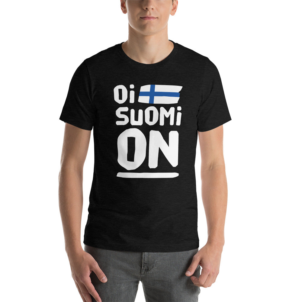Oi suomi on Finnish Sports T-Shirt - Finnish t-shirt from Very Finnish Problems