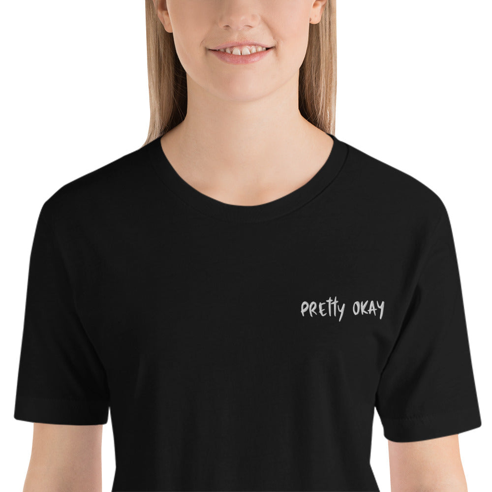 Pretty Okay Embroidered Unisex T-Shirt - Finnish t-shirt from Very Finnish Problems
