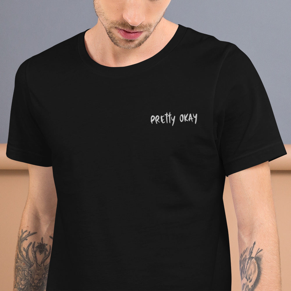 Pretty Okay Embroidered Unisex T-Shirt - Finnish t-shirt from Very Finnish Problems