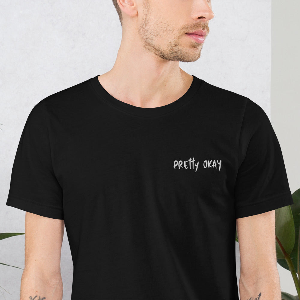 Pretty Okay Embroidered Unisex T-Shirt - Finnish t-shirt from Very Finnish Problems