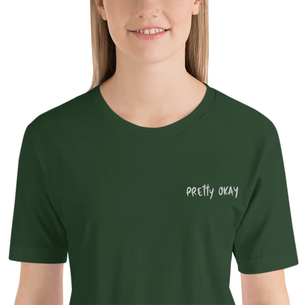 Pretty Okay Embroidered Unisex T-Shirt - Finnish t-shirt from Very Finnish Problems