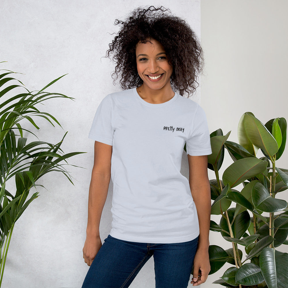 Pretty Okay Embroidered Unisex T-Shirt - Finnish t-shirt from Very Finnish Problems