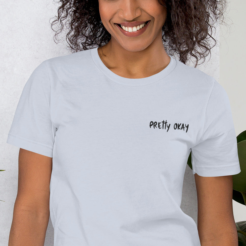 Pretty Okay Embroidered Unisex T-Shirt - Finnish t-shirt from Very Finnish Problems