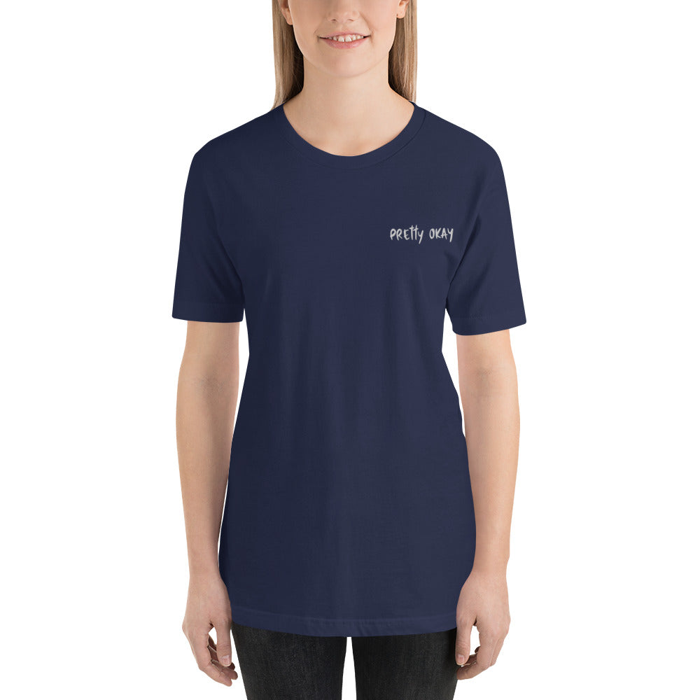 Pretty Okay Embroidered Unisex T-Shirt - Finnish t-shirt from Very Finnish Problems