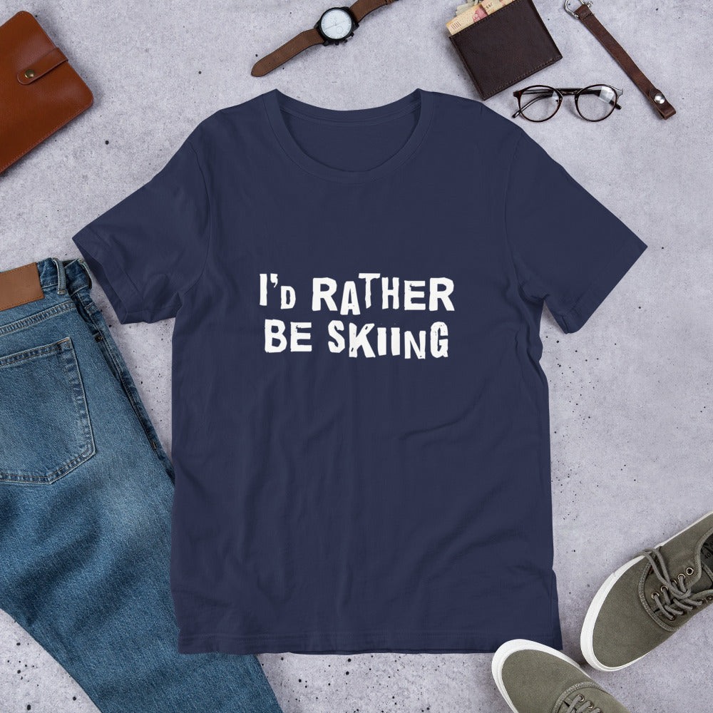 I's rather be skiing Unisex T-Shirt - Finnish t-shirt from Very Finnish Problems