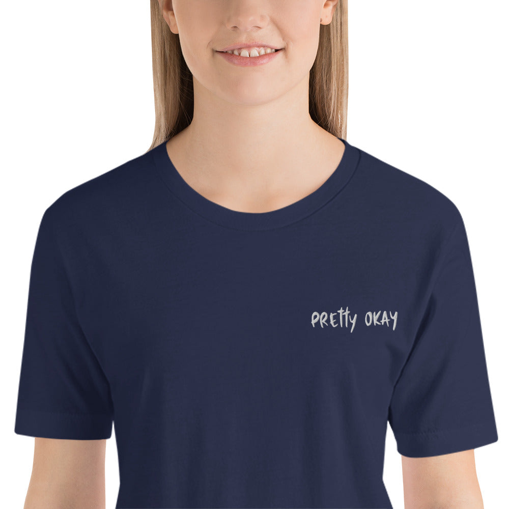 Pretty Okay Embroidered Unisex T-Shirt - Finnish t-shirt from Very Finnish Problems