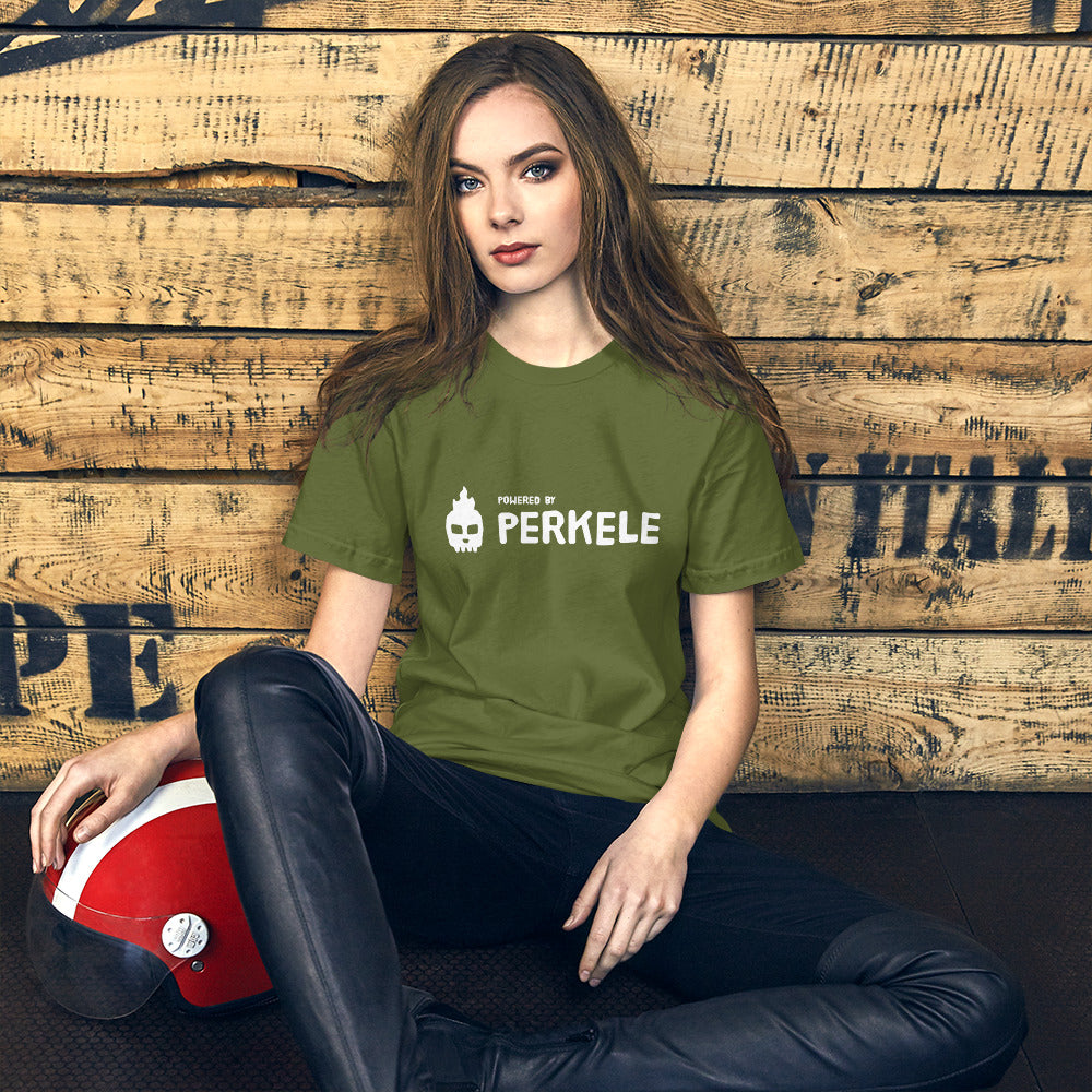 Powered by perkele Unisex T-Shirt - Finnish t-shirt from Very Finnish Problems
