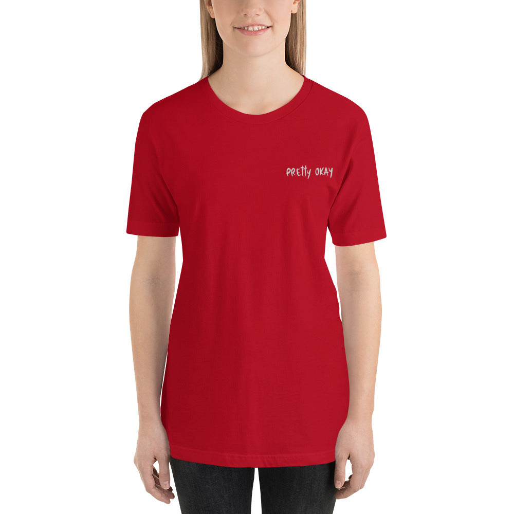 Pretty Okay Embroidered Unisex T-Shirt - Finnish t-shirt from Very Finnish Problems