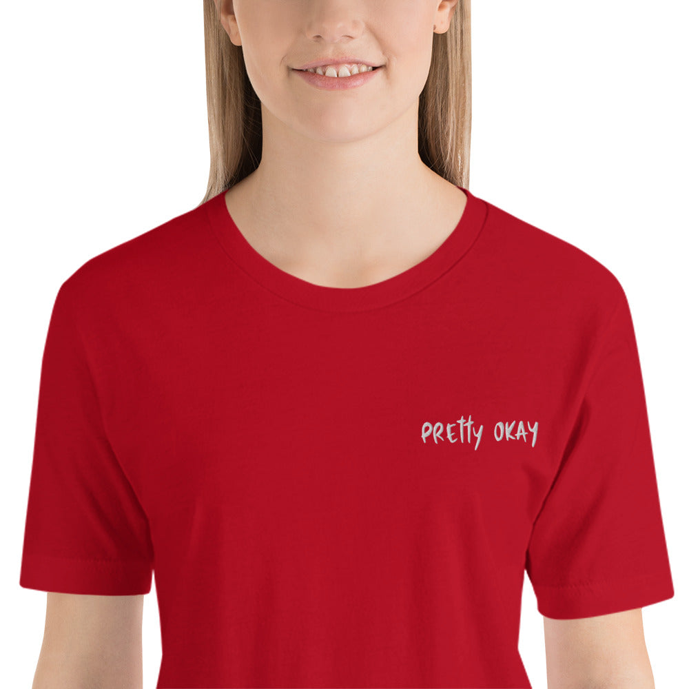 Pretty Okay Embroidered Unisex T-Shirt - Finnish t-shirt from Very Finnish Problems