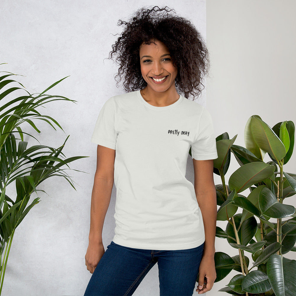 Pretty Okay Embroidered Unisex T-Shirt - Finnish t-shirt from Very Finnish Problems