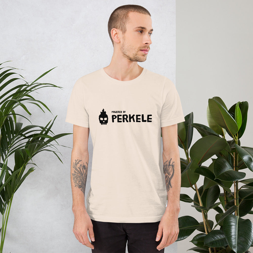 Powered by perkele Unisex T-Shirt - Finnish t-shirt from Very Finnish Problems