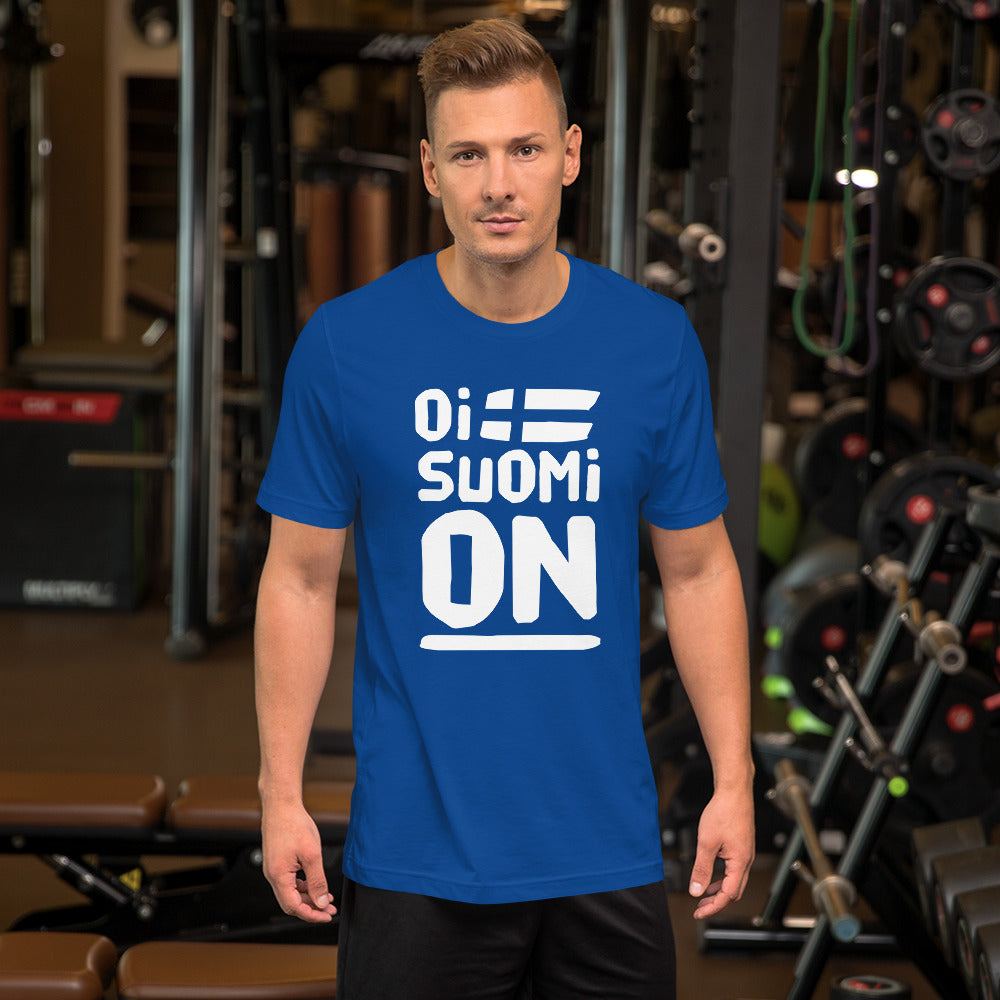 Oi suomi on Finnish Sports T-Shirt - Finnish t-shirt from Very Finnish Problems