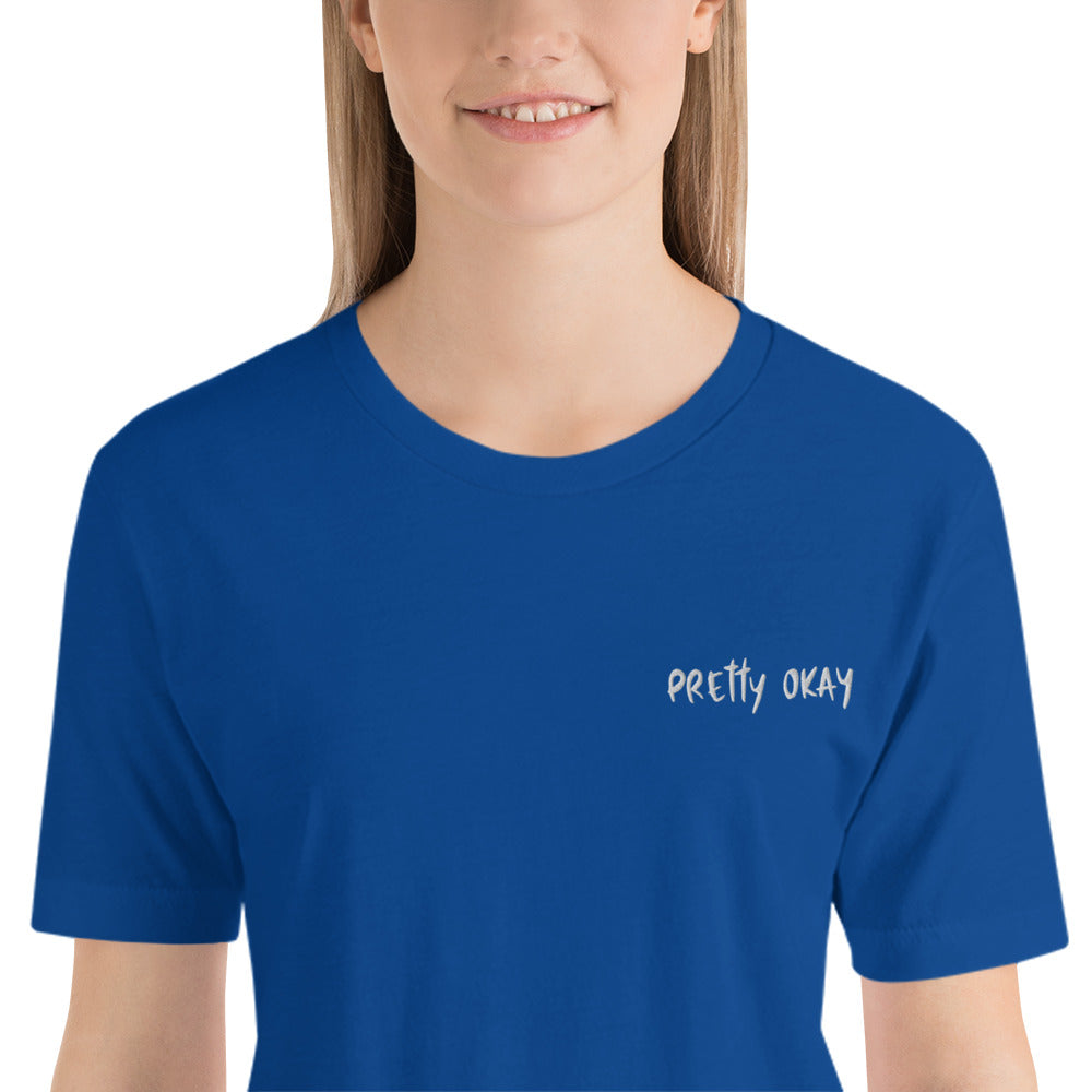 Pretty Okay Embroidered Unisex T-Shirt - Finnish t-shirt from Very Finnish Problems