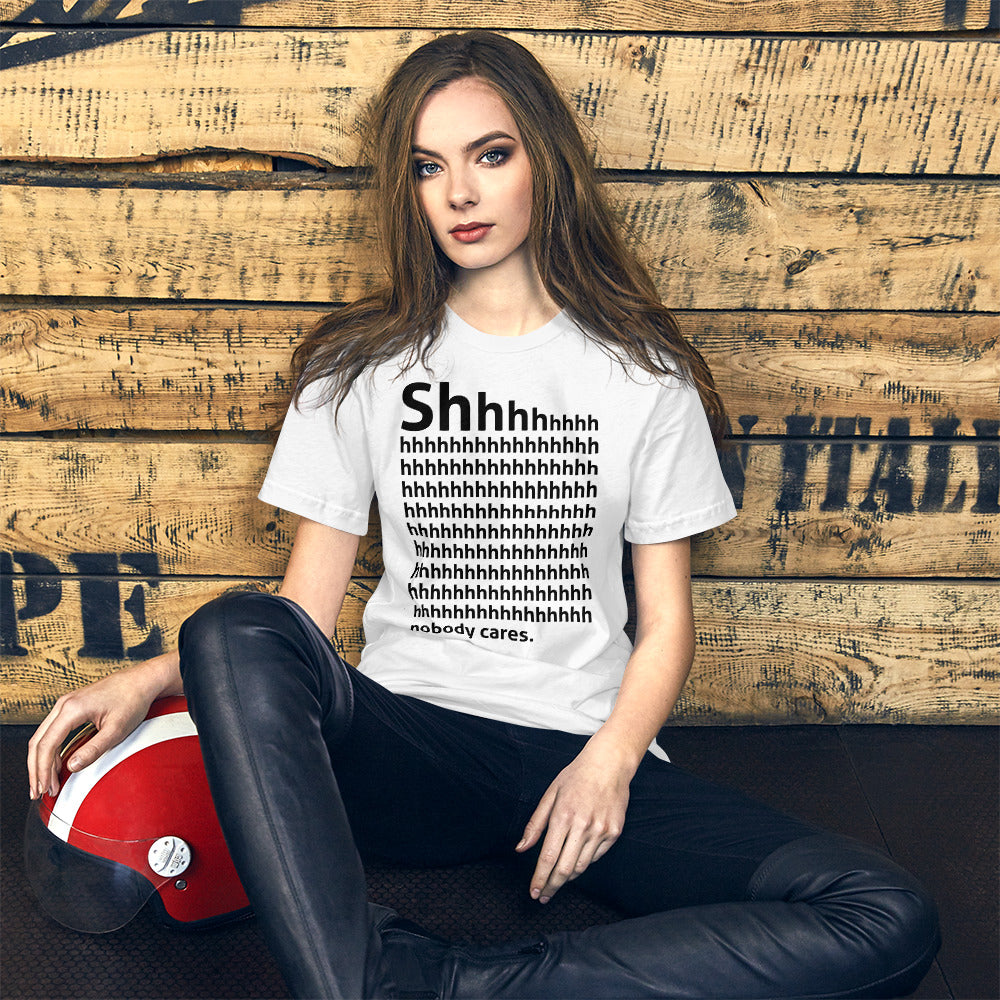 Shhh... Nobody cares Finnish Introvert T-Shirt - Very Finnish Problems official t-shirt