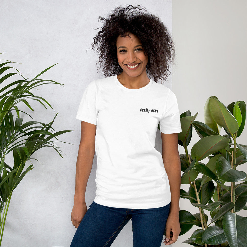 Pretty Okay Embroidered Unisex T-Shirt - Finnish t-shirt from Very Finnish Problems