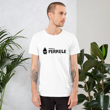 Load image into Gallery viewer, Powered by perkele Unisex T-Shirt
