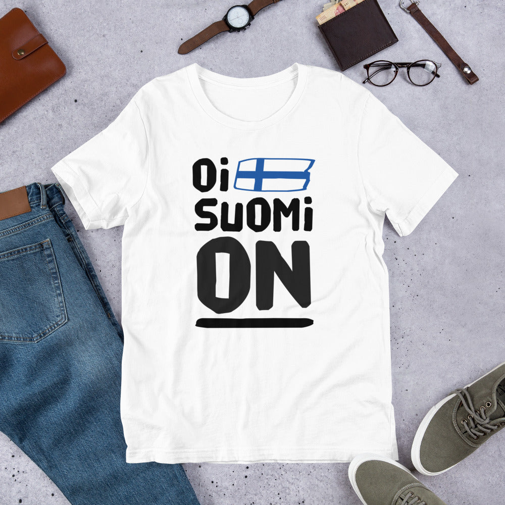 Oi suomi on Finnish Sports T-Shirt - Finnish t-shirt from Very Finnish Problems