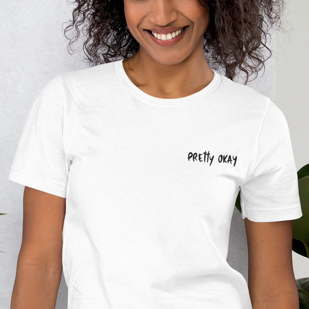 Pretty Okay Embroidered Unisex T-Shirt - Finnish t-shirt from Very Finnish Problems